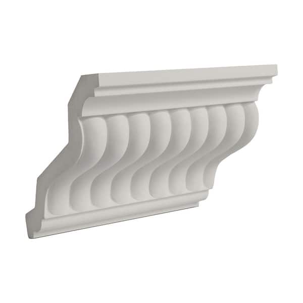 American Pro Decor 3-15/16 in. x 3-15/16 in. x 6 in. Long Decorative Polyurethane Crown Moulding Sample