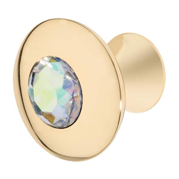 Wisdom Stone Felicia 1-1/4 in. Polished Gold with Multi-Color Crystal Cabinet Knob