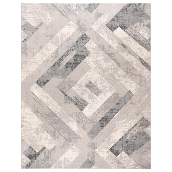 Ethan Soller Gray 8 ft. x 10 ft. Geometric Indoor Area Rug