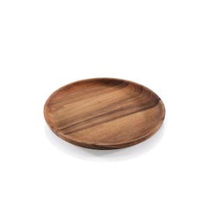 Acacia Wood 10 in. Round Snack Plate - Serving Tray