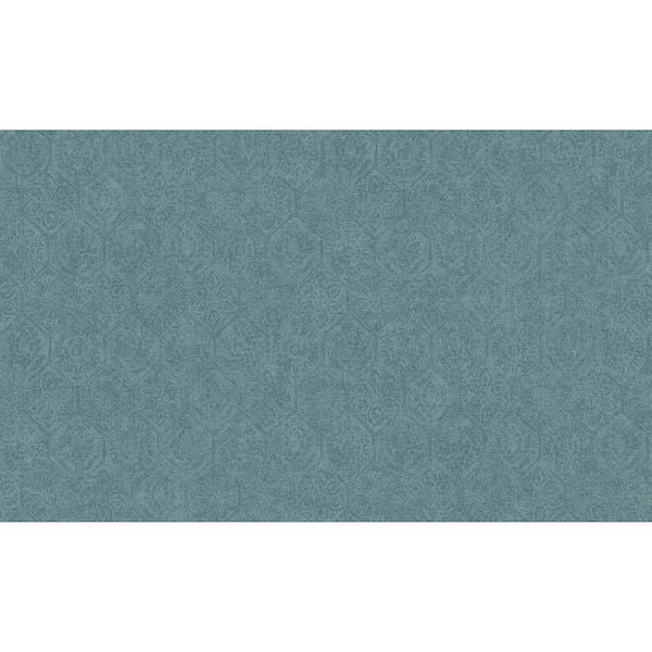 Advantage Edsel Blue Geometric Wallpaper Sample