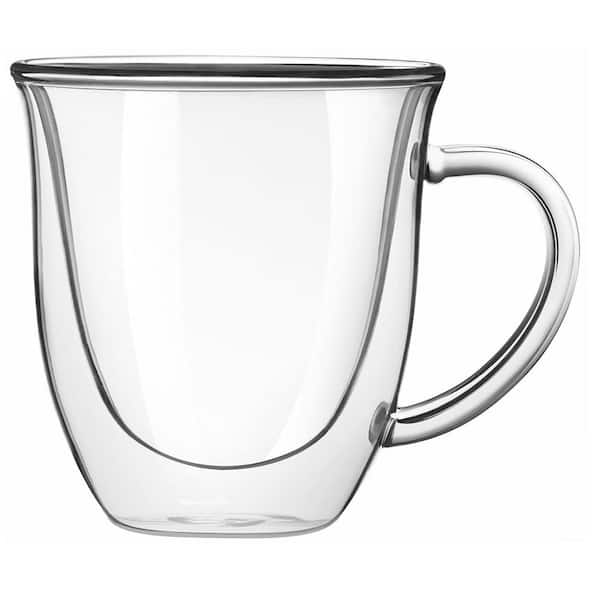 Serene Lead Free Glass Double Wall Mug, 7.4 oz. (Set of 2)