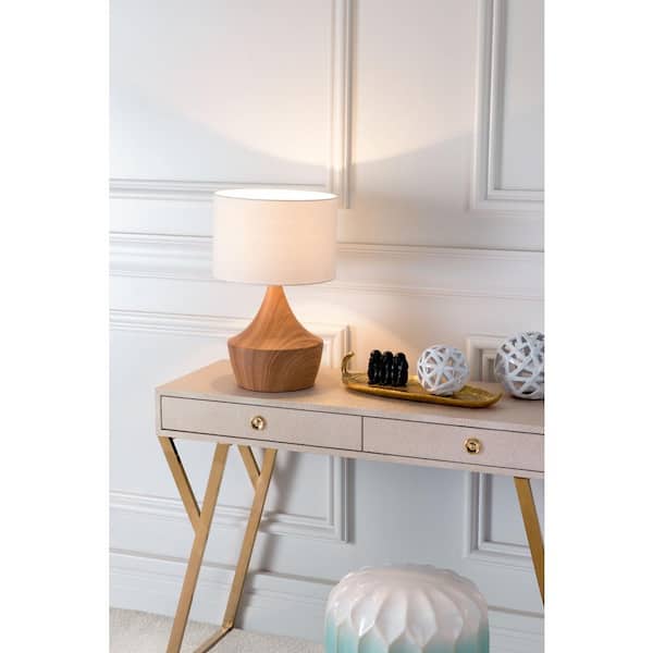 ZUO 18.7 in. Kelly White and Brown Table Lamp