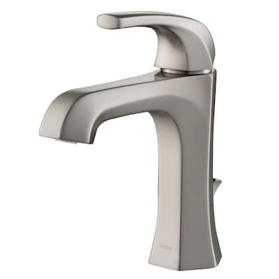 Esta Single Hole Single-Handle Basin Bathroom Faucet with Lift Rod Drain in Spot Free Stainless Steel