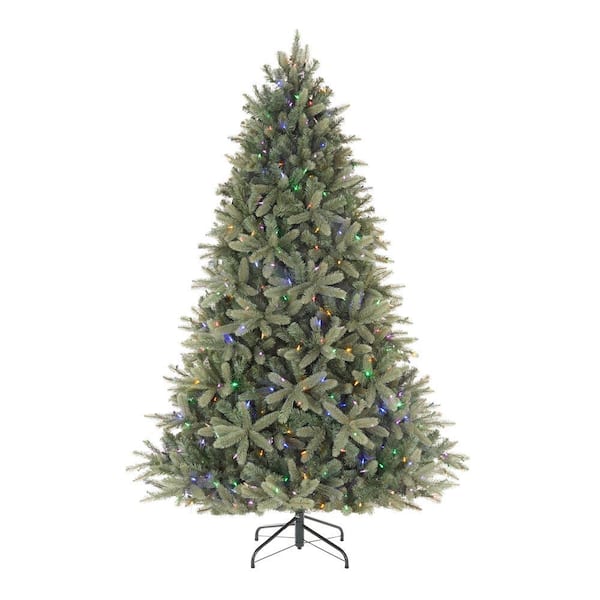 Home Accents Holiday 7.5 ft Asher Blue Spruce LED Pre-Lit Artificial Christmas Tree with 660 Color Changing Lights