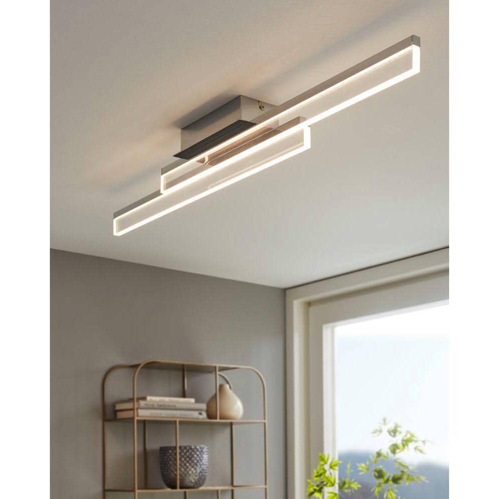 Palmital 1 Chrome Finish LED Ceiling Light with Satin Acrylic Shade