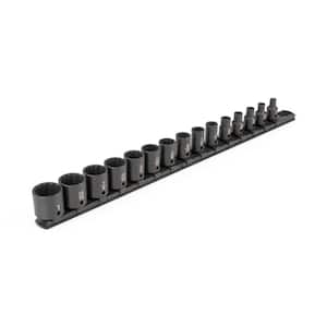 3/8 in. Drive 12-Point Impact Socket Set (15 - Piece) (1/4-1 in.) - Rails