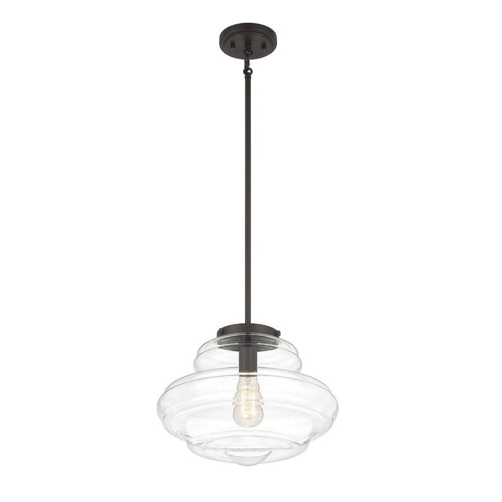 Oil Rubbed Bronze and Clear Glass Globe Pendant Light