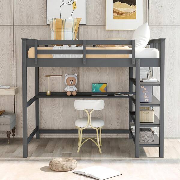 Loft Bed With Storage Shelves, Twin Loft Bed Under 200