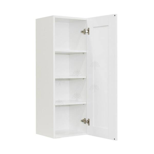 LIFEART CABINETRY Anchester Assembled 12x42x12 in. 1 Door Wall Cabinet with 3 Shelves in Classic White