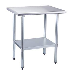 30 x 24 in. Silver Stainless Steel Kitchen Utility Table with Bottom Shelf For Restaurant, Home and Hotel