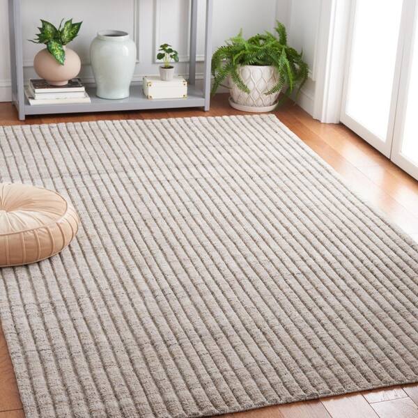 Martha Stewart Beige 6 ft. x 9 ft. Marle High-Low Area Rug
