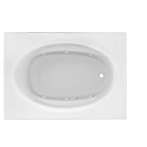 PROJECTA 60 in. x 42 in. Acrylic Rectangular Drop-in Whirlpool Bathtub in White