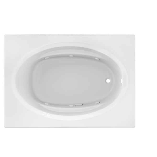 JACUZZI PROJECTA 60 in. x 42 in. Acrylic Rectangular Drop-in Whirlpool Bathtub in White
