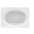 PROJECTA 60 in. x 42 in. Acrylic Left-Hand Drain Oval in Rectangle Drop-In Whirlpool Bathtub with Heater in White