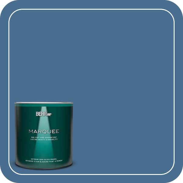BEHR MARQUEE 1 qt. #M510-5 Sailors Bay One-Coat Hide Semi-Gloss Enamel Interior Paint & Primer