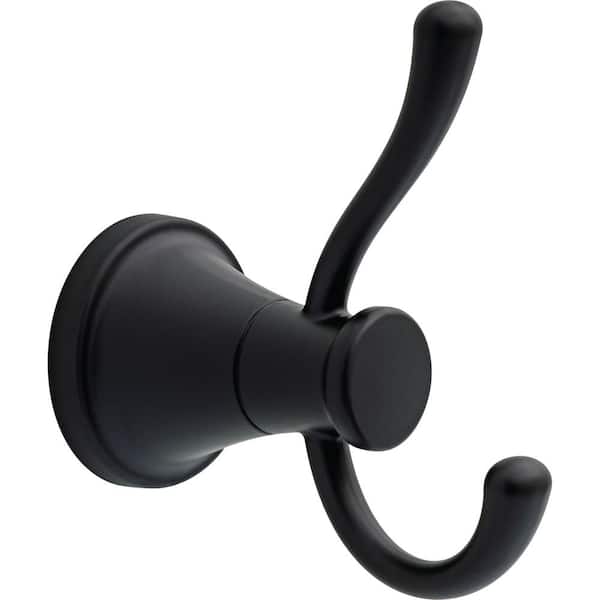 Delta Casara Double Towel Hook Bath Hardware Accessory in Matte Black  CSA35-MB - The Home Depot