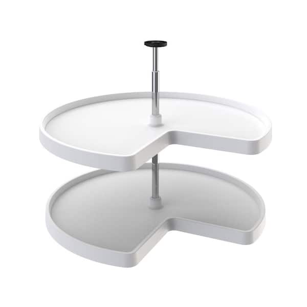 Rev-A-Shelf 2-Shelf White 32 in. Lazy Susan Kidney Polymer