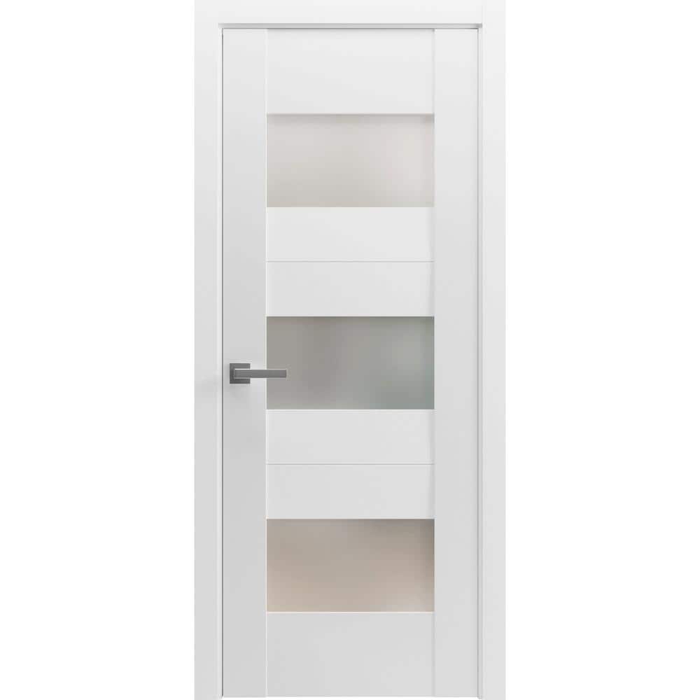 6003 32 in. x 84 in. Left-Hand/Inswing Solid Frosted Glass White Single Prehung Interior Door with Hardware price history on PriceWatchPro