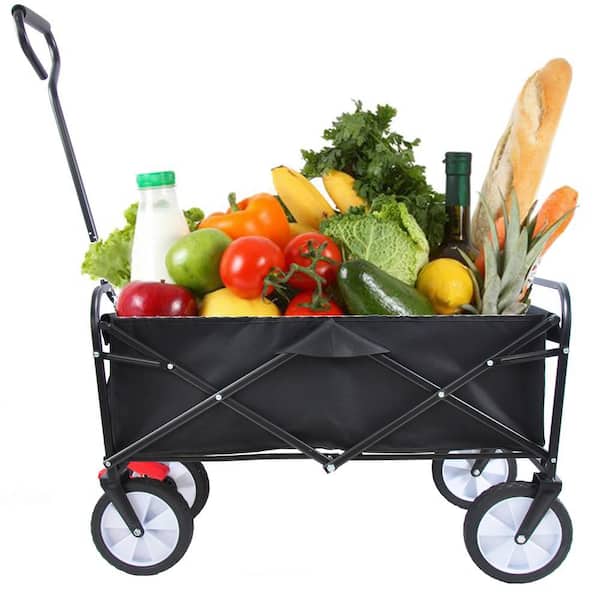 4.8 cu. ft. Metal Garden Cart, Black