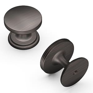 American Diner Collection 1-3/8 in. Diameter Vintage Bronze Modern Round Cabinet Knob for Drawers and Doors (10-Pack)