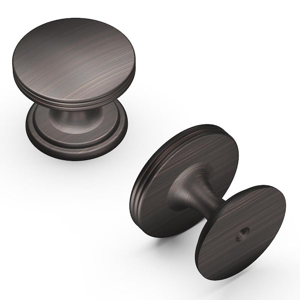 HICKORY HARDWARE American Diner Collection 1-3/8 in. Diameter Vintage Bronze Modern Round Cabinet Knob for Drawers and Doors (10-Pack)
