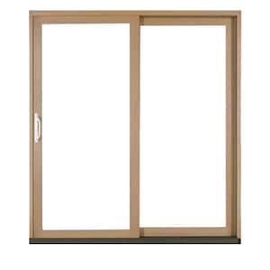 72 in. X 80 in. W-2500 White Clad Wood Right-Hand Sliding Patio Door with LowE Glass