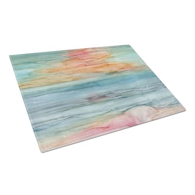 Abstract Rainbow Tempered Glass Large Cutting Board
