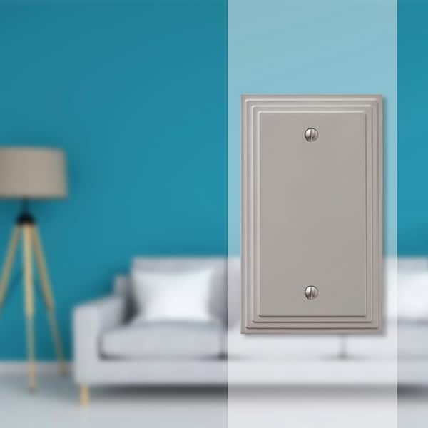 Tiered 1 Gang Blank Metal Wall Plate - Satin Nickel