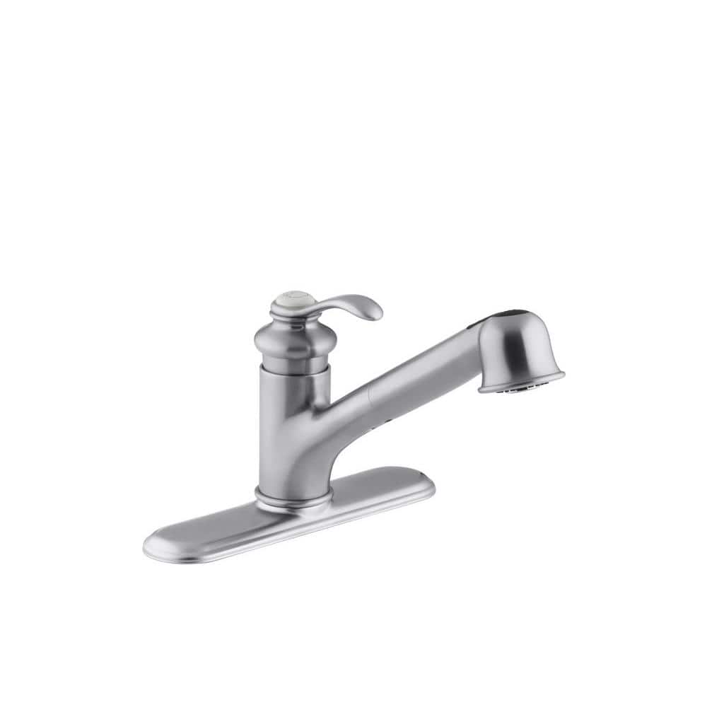 Vibrant Brushed Nickel KOHLER K-12175-BN Fairfax Single Control Kitchen Sink Faucet
