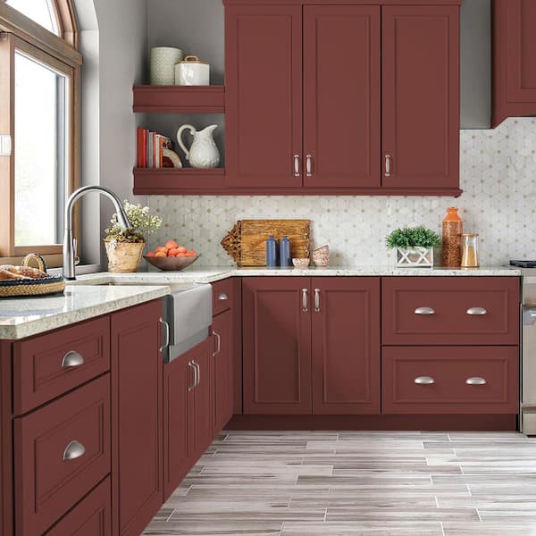 1 gal. #S-H-170 Red Brick Semi-Gloss Enamel Interior/Exterior Cabinet, Door & Trim Paint