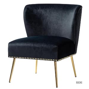 Basilio Black Accent Chair with Nailhead Trim