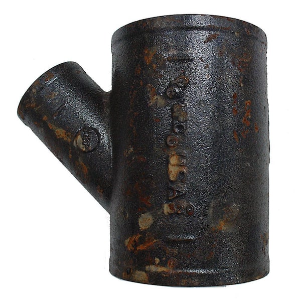 AB and I Foundry 4 in. x 4 in. x 2 in. Cast-Iron 45-Degree Wye