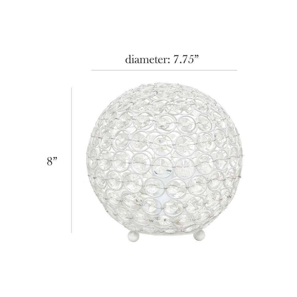 White Crystal Sequin Table Lamp for Kids Nursery
