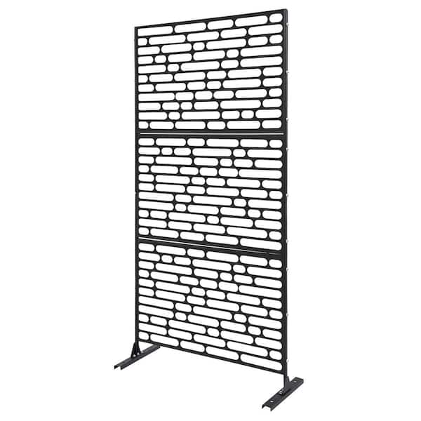 Black 6.2 ft. x 2.9 ft. Outdoor Privacy Fence Screen Indoor Outdoor Patio Garden Decorative Panels
