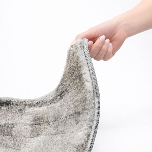Dream Shag Premium Machine Washable Abstract ADS537 Gray 2 ft. x 7 ft. Runner Rug