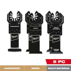 Milwaukee OPEN-LOK Variety Oscillating Blade Set w/ Japanese Hardwood Blade (5-Piece)