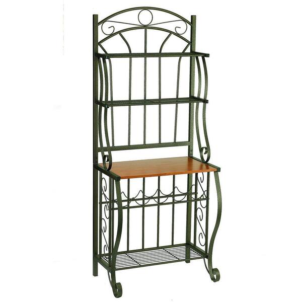 Old Dutch 68 in. x 16 in. x 27.25 in. Copper Bakers Rack with Wine Rack