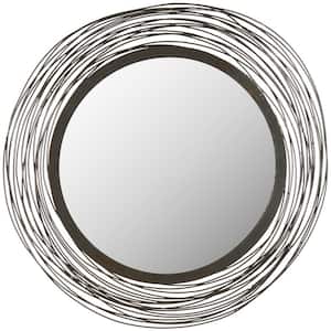 Wired 21 in. x 21 in. Iron Framed Wall Mirror