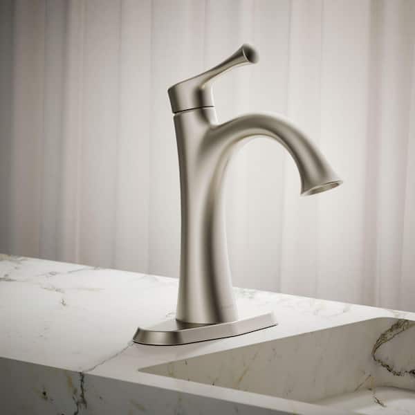 Buckley Single Handle Single Hole Bathroom Sink Faucet in Vibrant Brushed Nickel - 1.2 GPM