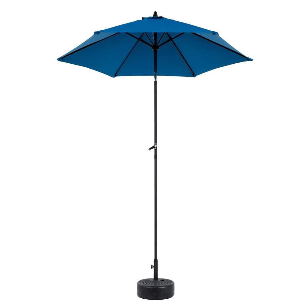 8.66 ft. Blue Steel Outdoor Market/Patio Umbrella w/ Push Button Tilt and Crank 6 Sturdy Ribs, Deck (Base Not Included) price history on PriceWatchPro