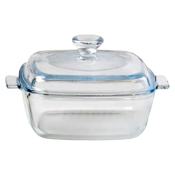 Mini 0.8L Square Clear Tempered Glass Casserole Dish with Lid - Oven, Microwave, Freezer & Dishwasher Safe