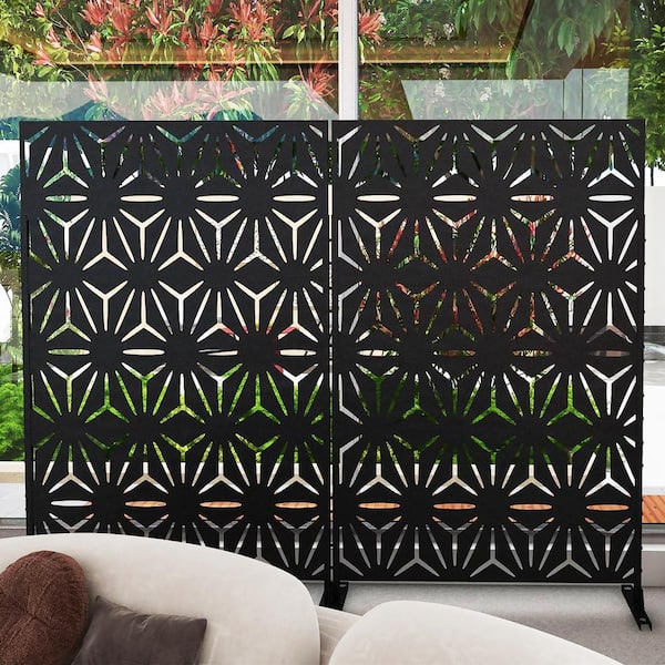 Uixe UIXE 76 in. Galvanized Steel Garden Fence Outdoor