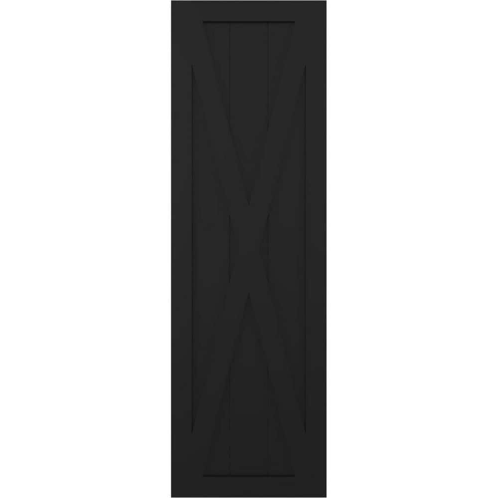 12 in. x 54 in. True Fit PVC Single X-Board Farmhouse Fixed Mount Board and Batten Shutters Pair in Black price history on PriceWatchPro