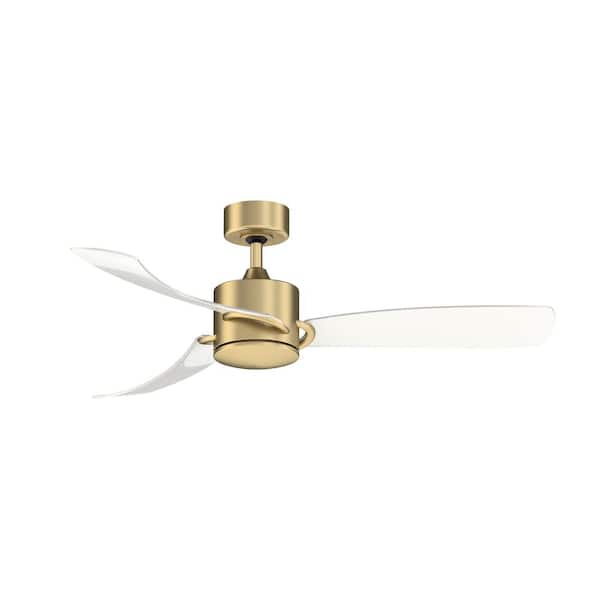FANIMATION - SculptAire 52 in. Integrated LED Brushed Satin Brass Ceiling Fan with Light Kit and Remote Control
