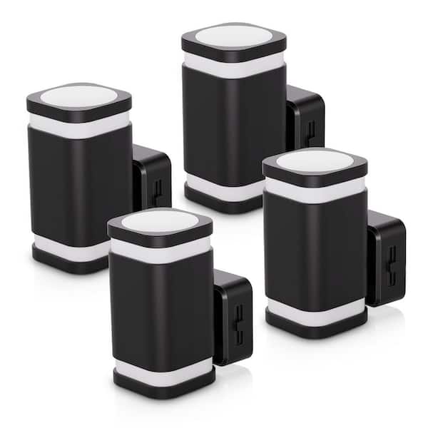 1-Light Dimmable Plug-In Night Light 0–100LM Soft White with Dusk to Dawn Sensor for Bedroom Hallway(4-Pack)