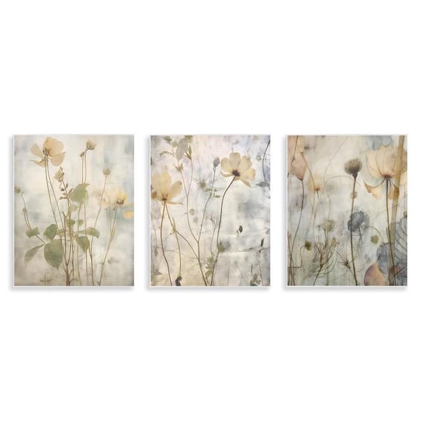 Soft Blooming Botanicals by Lettered and Lined 3-Pieces Unframed Nature Graphic Art Print 14 in. x 11 in.