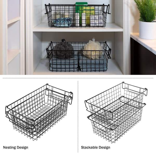 Set of 2 Storage Bins - Basket Set for Toy, Kitchen, Closet, and