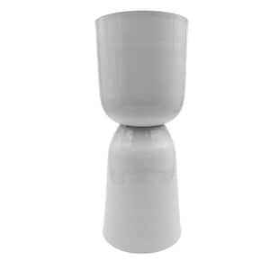 15 in. Modernist Aluminum Vase in White