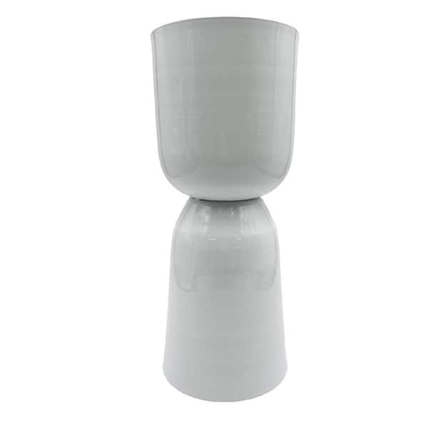 castellousa 15 in. Modernist Aluminum Vase in White